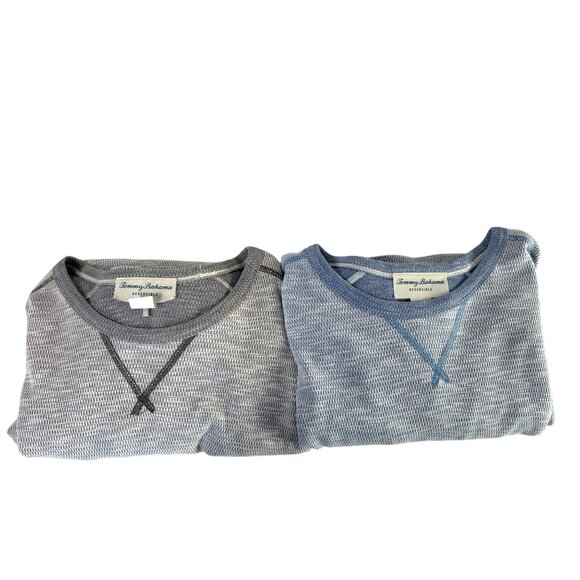 Tommy Bahama Reversible Barrier Beach Flip Crew Shirt Mens XXXL Gray Blue Lot - Picture 1 of 13